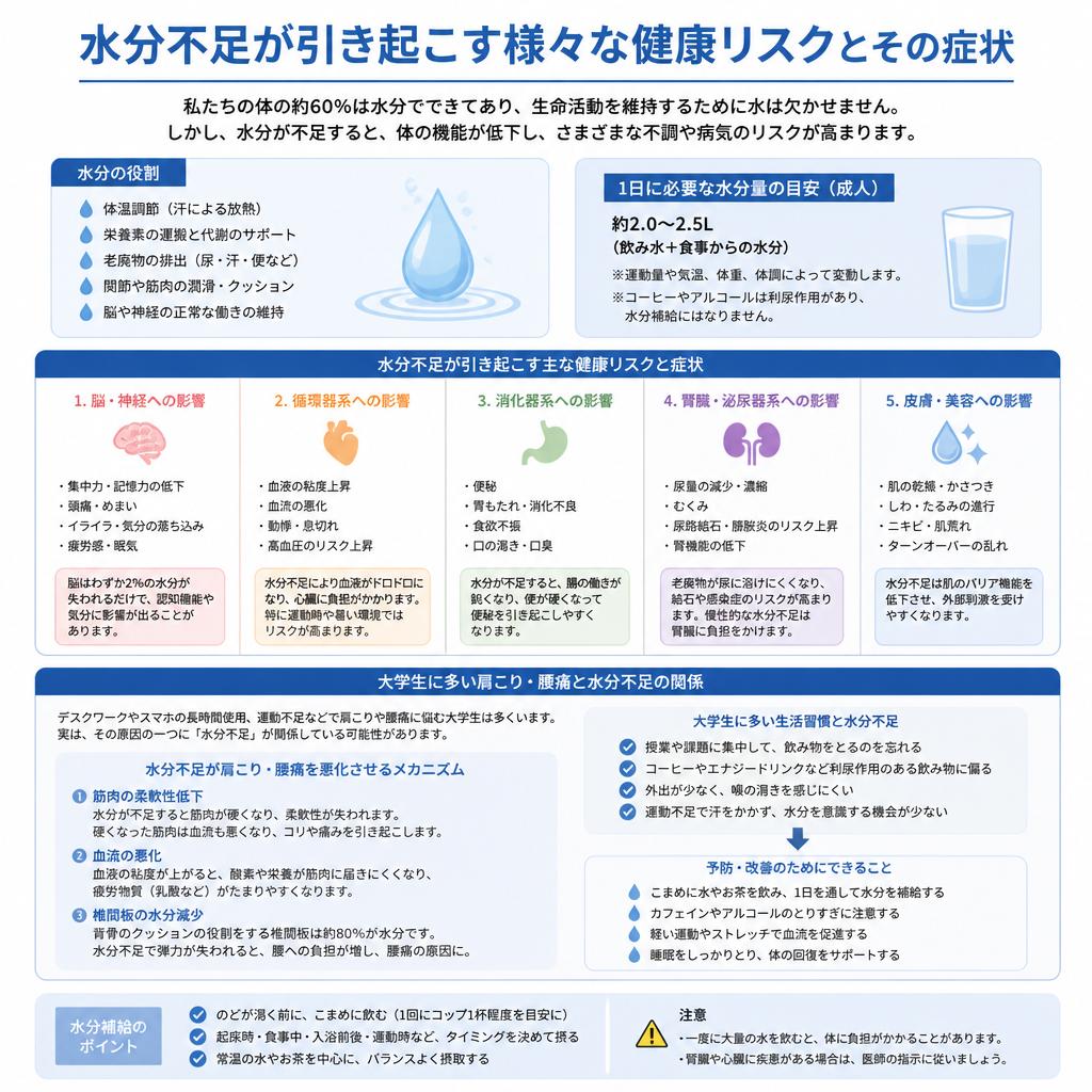 水分不足がもたらす健康リスク