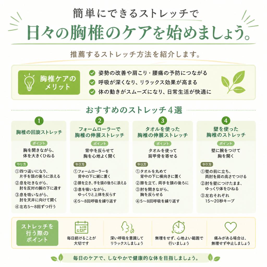 4. ストレッチで胸椎を整える！