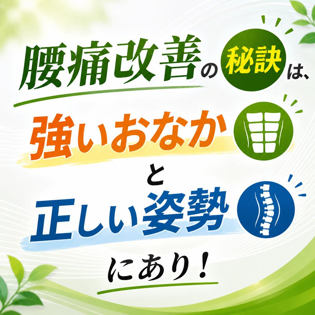腰痛改善の秘訣は、強いおなかと正しい姿勢にあり！