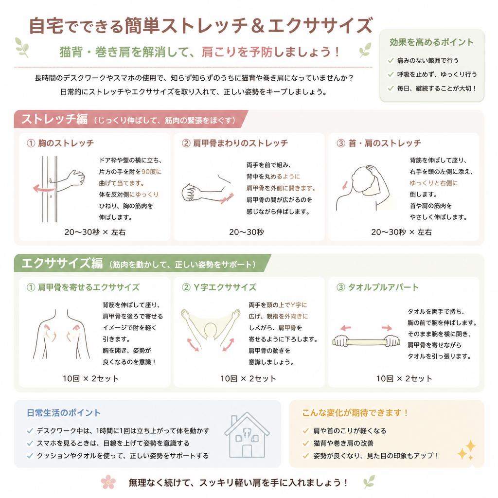 ストレッチで肩こりを改善！