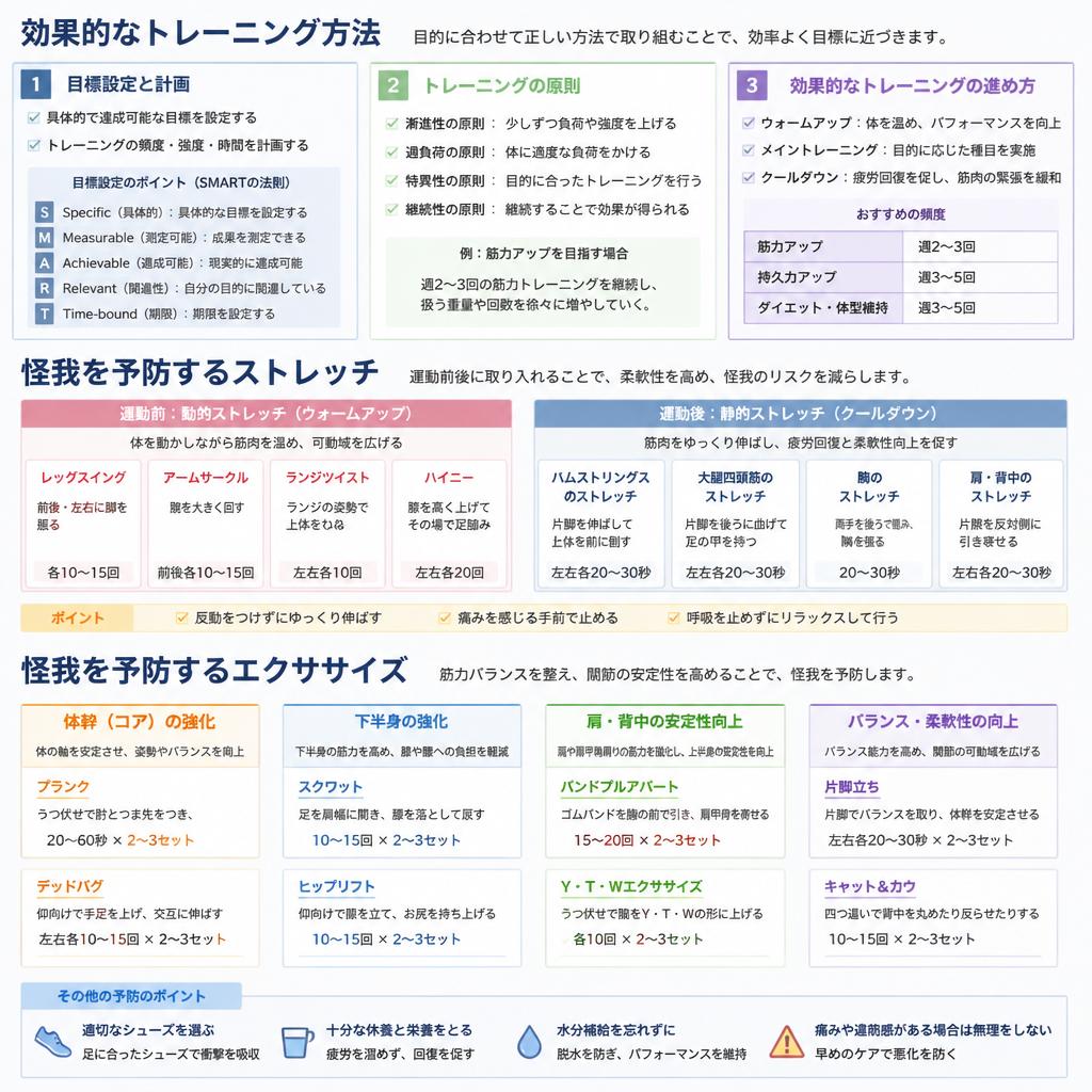 トレーニング法と怪我予防