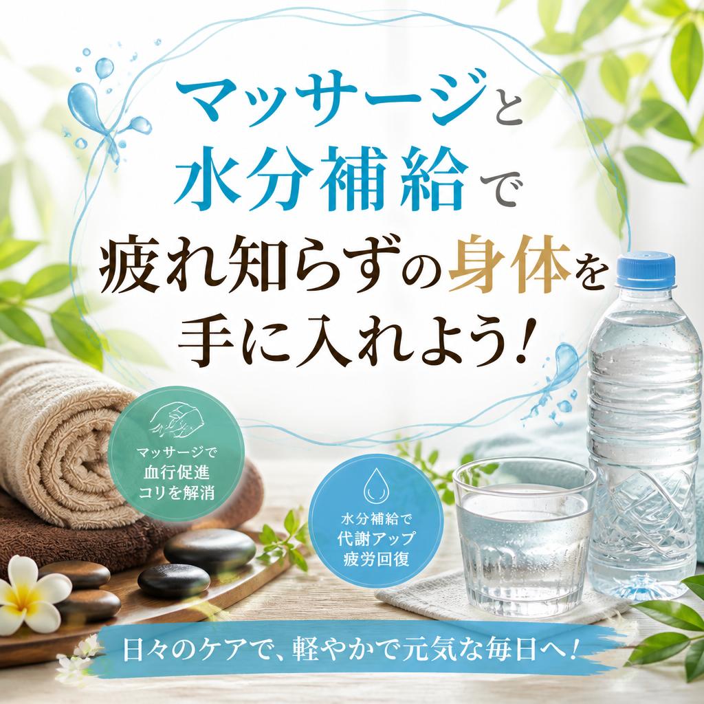 マッサージと水分補給で疲れ知らずの身体を手に入れよう！